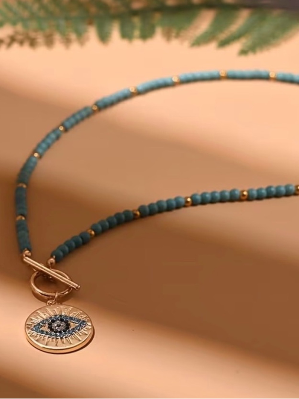 Gold & Blue Evil Eye Turquoise Beaded